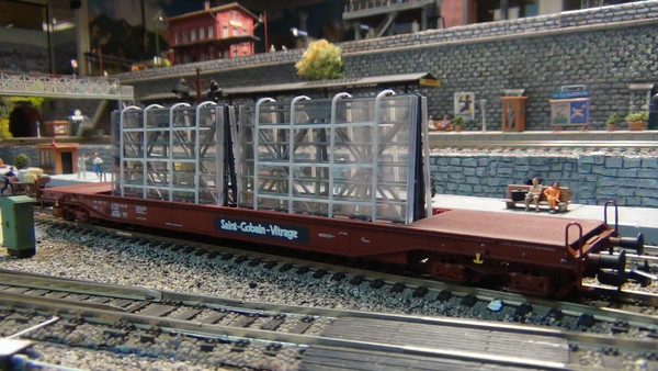 Wagon Porte-voitures LS Models – DEV66 DD – Vert – Échelle HO (1/87) – NEUF